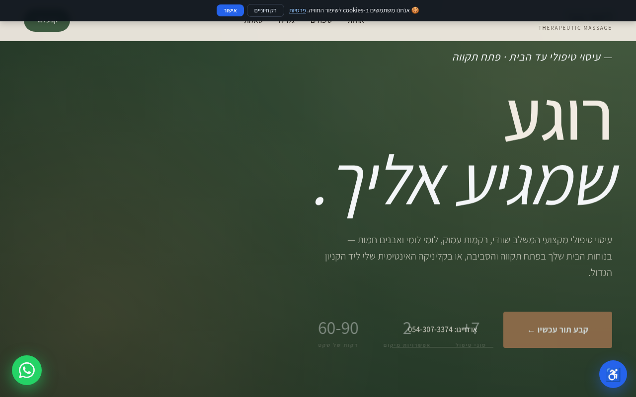 עיסוי טיפולי עד הבית